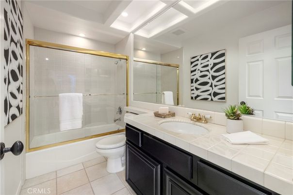 Bathroom, Glass Shower, Interior, Recessed Lighting, Tile Countertops