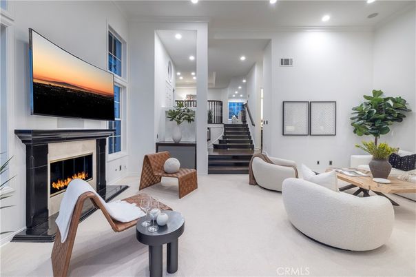 Fireplace, Interior, Living room, Recessed Lighting