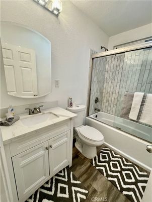 Bathroom, Glass Shower, Interior, Wood Texture Flooring