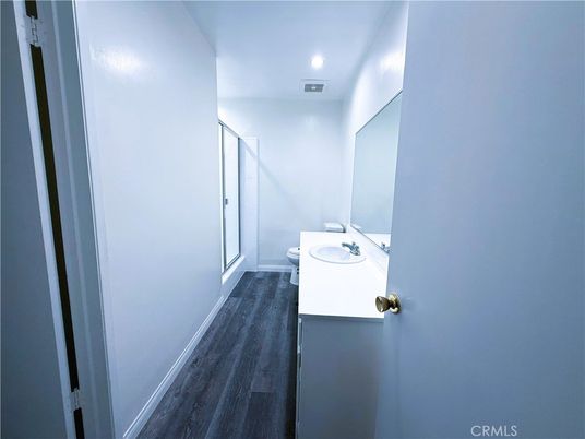 Bathroom, Interior, Recessed Lighting, Wood Texture Flooring