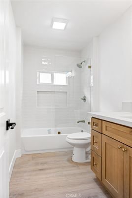 Bathroom, Glass Shower, Interior, Wood Texture Flooring