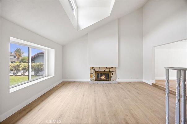 Empty room, Fireplace, Interior, Wood Texture Flooring