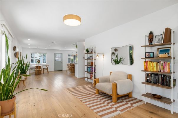 Dining room, Interior, Pendant Lights, Recessed Lighting, Wood Texture Flooring
