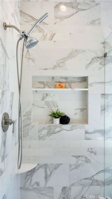 Bathroom, Glass Shower, Interior, Marble Walls