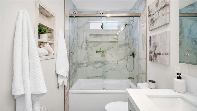 Bathroom, Glass Shower, Interior, Marble Walls