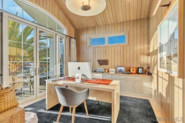 Home Office, Interior, Pendant Lights, Wooden Ceilings, Wooden Walls