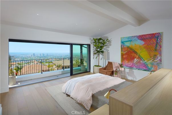 Bedroom, Interior, Recessed Lighting, Water, Wood Texture Flooring