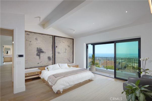 Bedroom, Interior, Recessed Lighting, Water, Wood Texture Flooring