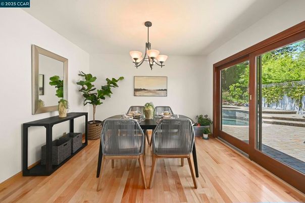 Chandelier, Dining room, Interior, Wood Texture Flooring
