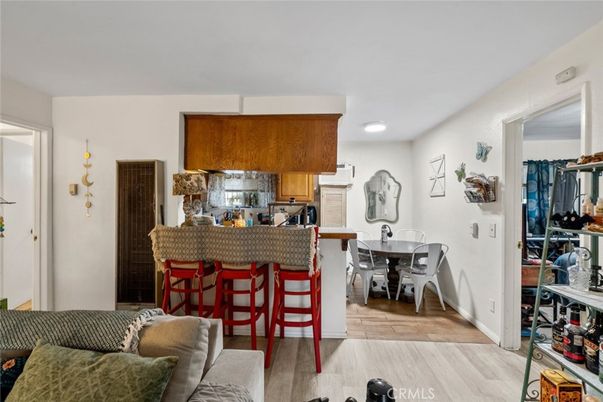 Dining room, Interior, Kitchen, Recessed Lighting, Wood Texture Flooring
