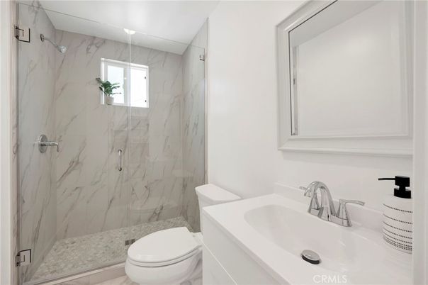 Bathroom, Glass Shower, Interior, Marble Walls
