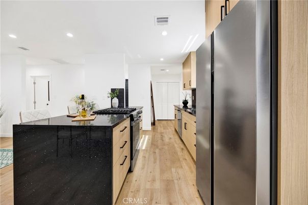 Interior, Kitchen, Recessed Lighting, Wood Texture Flooring
