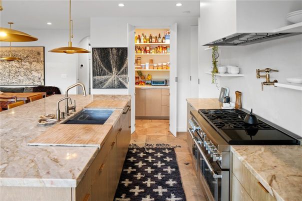 Interior, Kitchen, Pendant Lights, Recessed Lighting, Stainless Steel Appliances