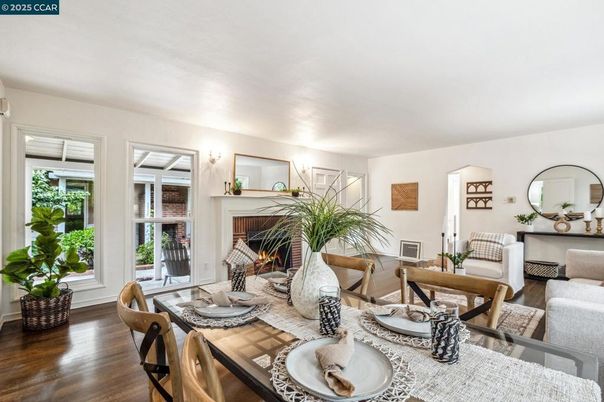 Dining room, Fireplace, Interior, Living room, Wood Texture Flooring