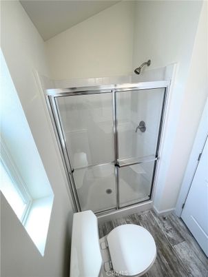 Bathroom, Glass Shower, Interior, Wood Texture Flooring