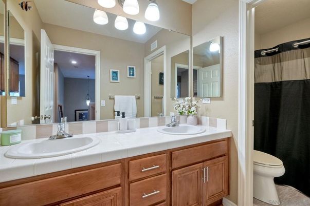 Bathroom, Dual Sink Vanities, Interior, Tile Countertops
