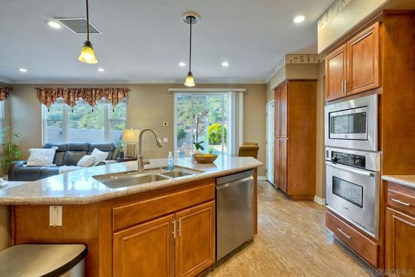 Interior, Kitchen, Living room, Pendant Lights, Recessed Lighting, Stainless Steel Appliances, Wood Texture Flooring