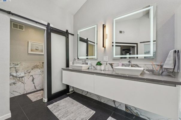 Bathroom, Dual Sink Vanities, Interior, Marble Walls