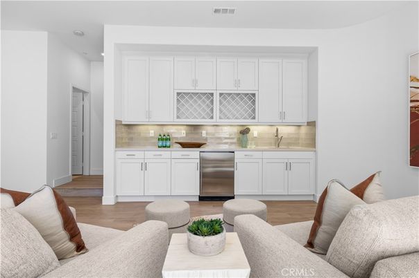 Interior, Kitchen, Living room, Recessed Lighting, Stainless Steel Appliances, Wood Texture Flooring