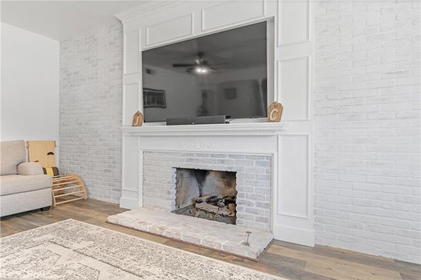 Fireplace, Interior, Stone Walls, Wood Texture Flooring