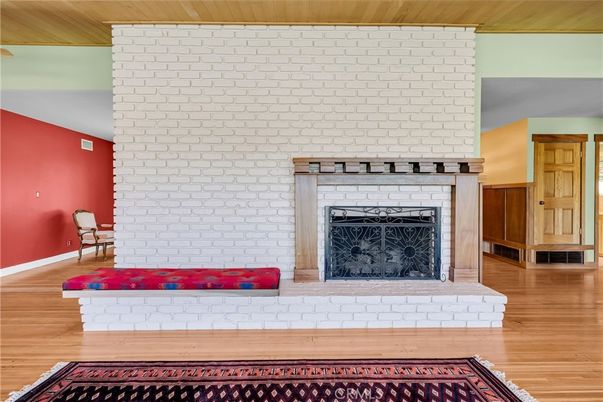Fireplace, Interior, Stone Walls, Wooden Ceilings, Wood Texture Flooring