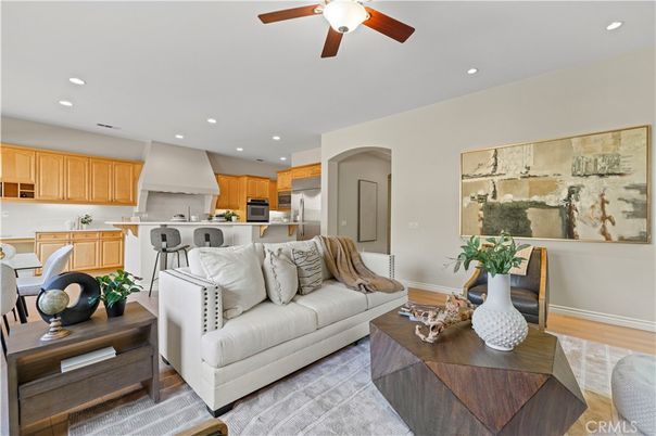Interior, Kitchen, Living room, Recessed Lighting, Wood Texture Flooring