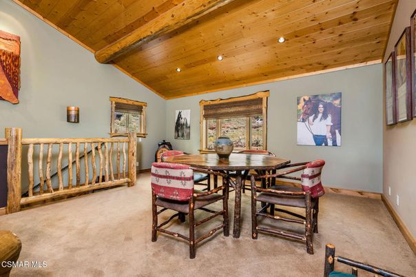 Dining room, Interior, Recessed Lighting, Wooden Beams, Wooden Ceilings