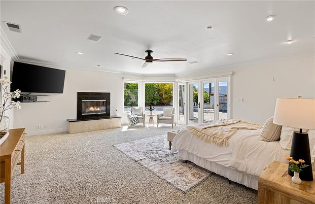 Bedroom, Fireplace, Interior, Recessed Lighting