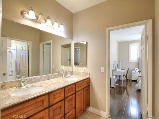 Bathroom, Dual Sink Vanities, Interior, Wood Texture Flooring