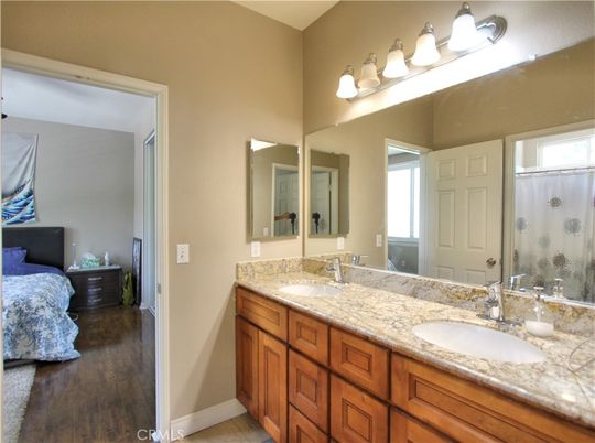 Bathroom, Dual Sink Vanities, Interior, Wood Texture Flooring