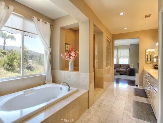 Bathroom, Interior, Marble, Recessed Lighting