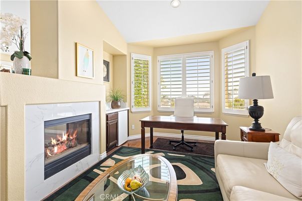 Fireplace, Home Office, Interior, Living room, Recessed Lighting