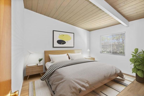 Bedroom, Interior, Wooden Ceilings, Wood Texture Flooring