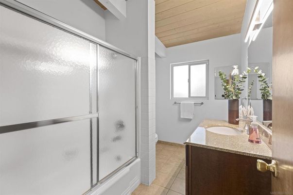 Bathroom, Glass Shower, Interior, Wooden Ceilings