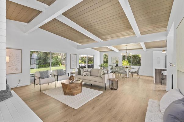 Dining room, Interior, Living room, Pendant Lights, Wooden Ceilings, Wood Texture Flooring