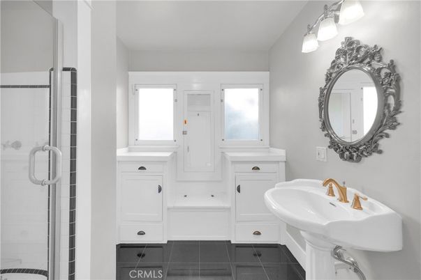 Bathroom, Dual Sink Vanities, Glass Shower, Interior
