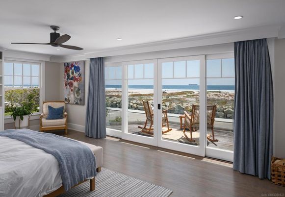 Bedroom, Interior, Recessed Lighting, Water, Wood Texture Flooring