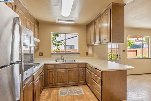 Interior, Kitchen, Wood Texture Flooring