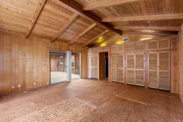 Empty room, Interior, Wooden Beams, Wooden Ceilings, Wood Texture Flooring, Wooden Walls