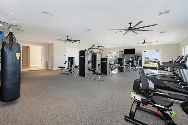 Fitness Equipment, Gym, Interior, Recessed Lighting
