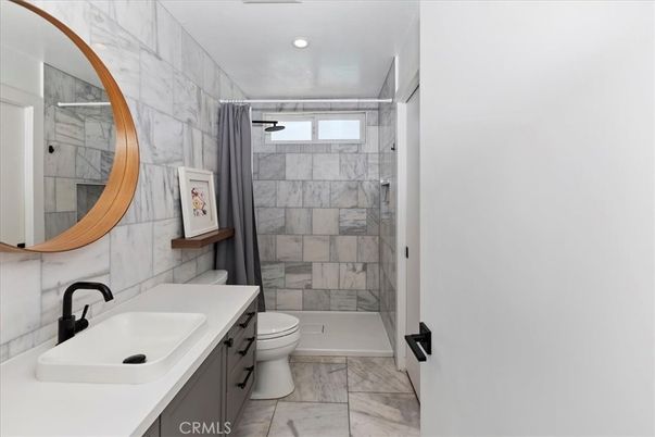 Bathroom, Glass Shower, Interior, Marble Walls, Recessed Lighting