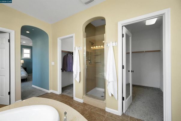 Bathroom, Glass Shower, Interior, Recessed Lighting, Walk-in Closets