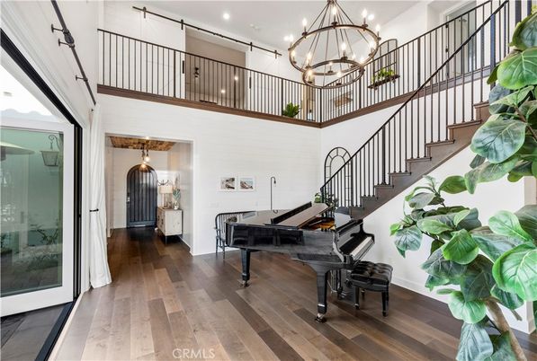 Interior, Pendant Lights, Piano, Wood Texture Flooring
