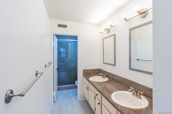Bathroom, Dual Sink Vanities, Glass Shower, Interior