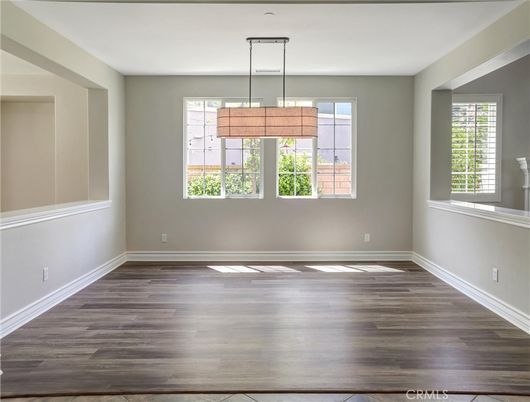 Chandelier, Empty room, Interior, Pendant Lights, Wood Texture Flooring