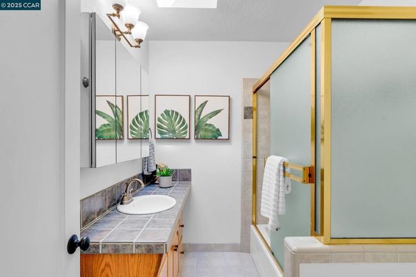Bathroom, Glass Shower, Interior, Tile Countertops