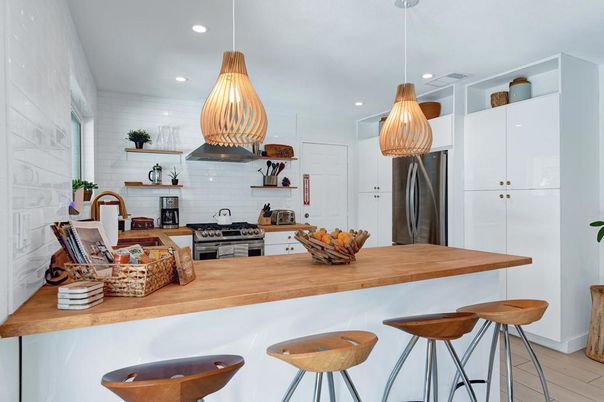 Interior, Kitchen, Pendant Lights, Recessed Lighting, Stainless Steel Appliances