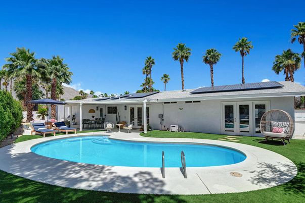 Exterior, Pool, Solar Panels