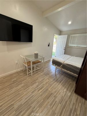 Bedroom, Dining room, Interior, Recessed Lighting, Wood Texture Flooring