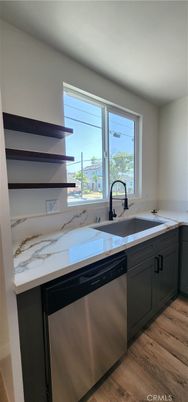 Interior, Kitchen, Stainless Steel Appliances, Wood Texture Flooring